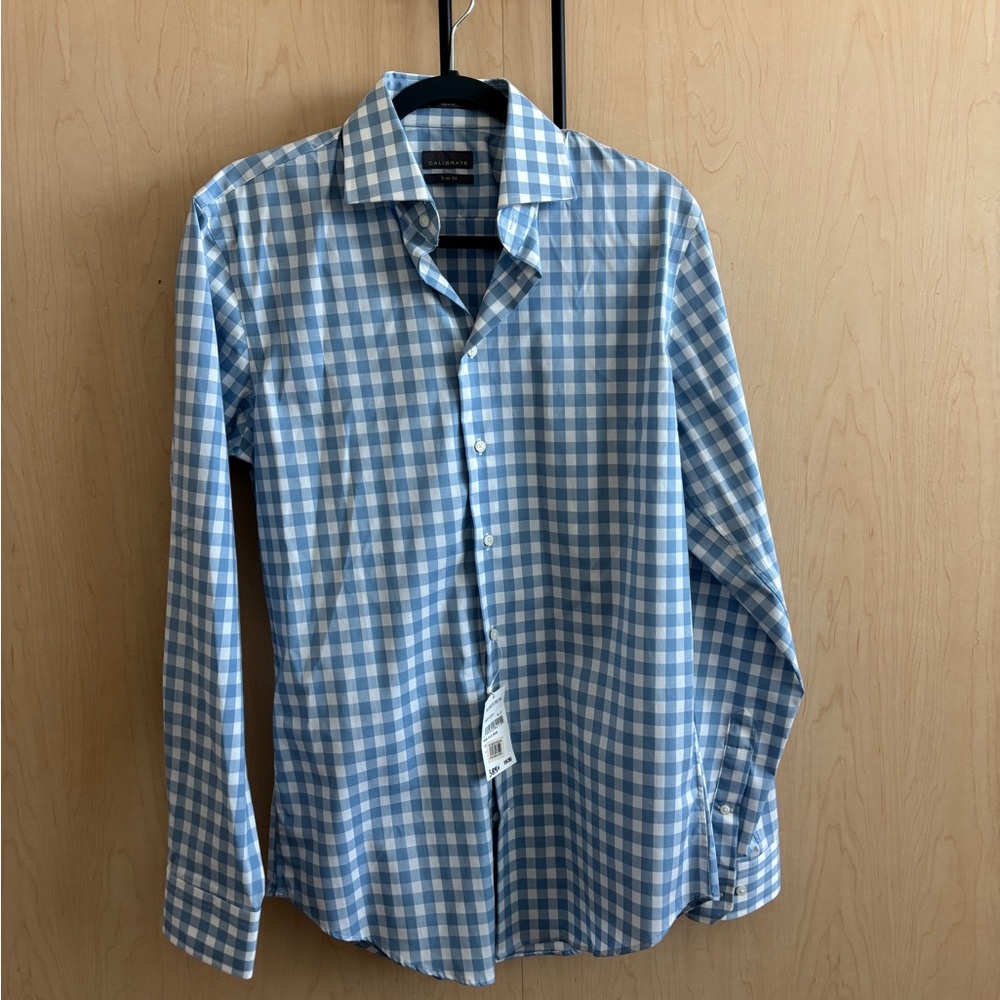 Calibrate Light Blue Plaid Men's Shirt